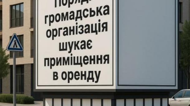У пошуку приміщення для Громадської Організації площею 35-80м2.